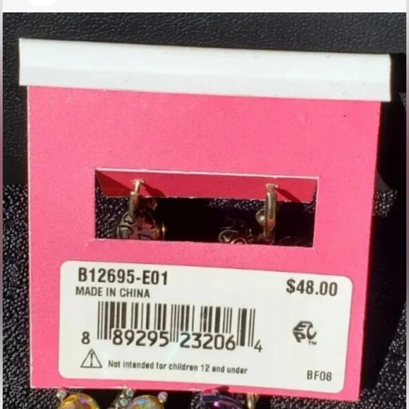 BETSEY JOHNSON Love Fest Colorful Butterfly Dragonfly Linear Dangle Earrings NWT - Picture 2 of 3